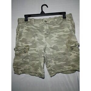 George Camp Cargo Shorts Men 38 Green Woodland Camouflage Hiking Outdoor Utility